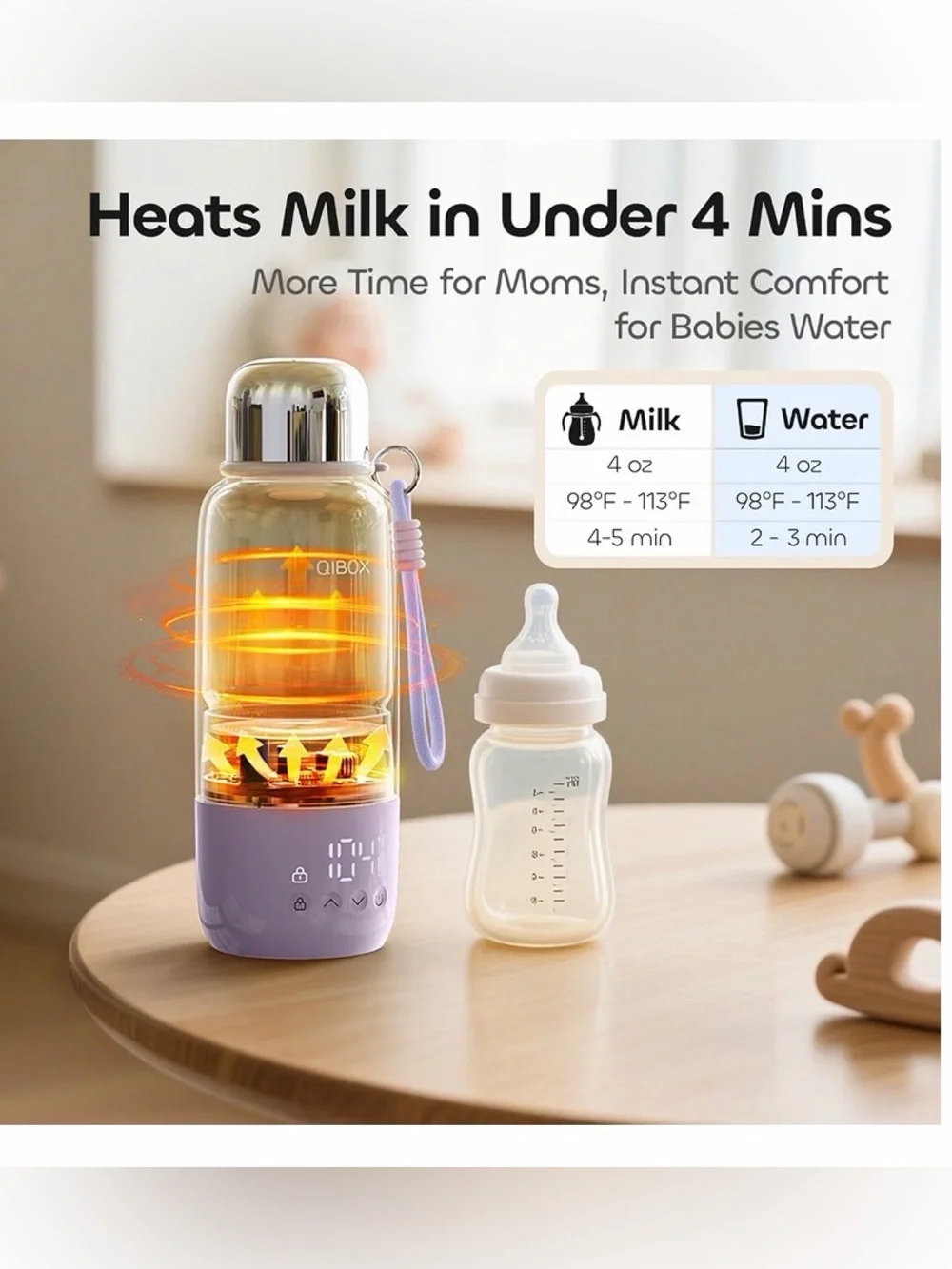 NWTOB - QIBOX Portable Bottle Warmer for Travel - Purple